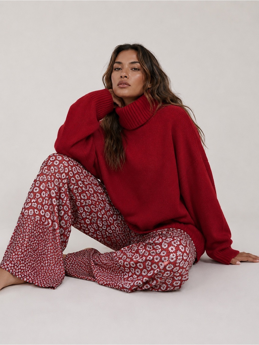ANTHROPOLOGIE Boho Chic Red Floral Wide-Leg Palazzo Hippie Flowy Pants
Sz Xs